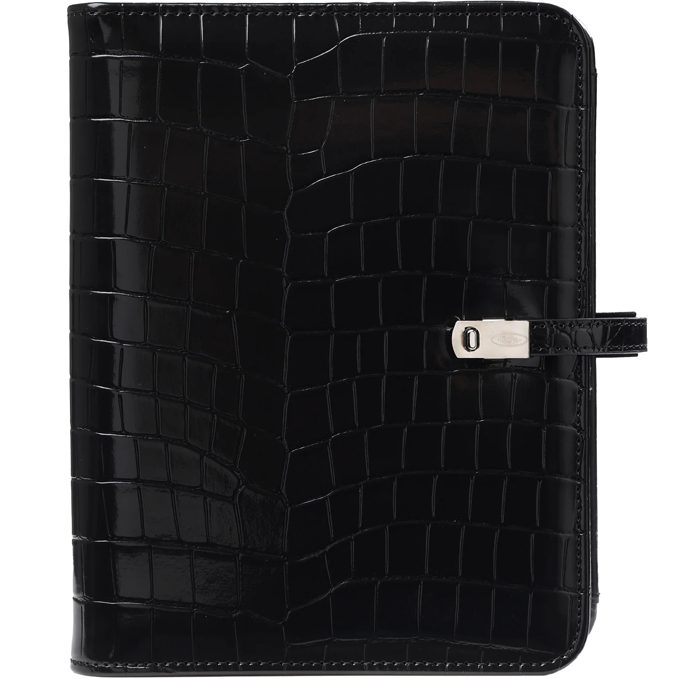 1011-06 Refillable A5 Ring Binder Planner Alligator Black - Image 4