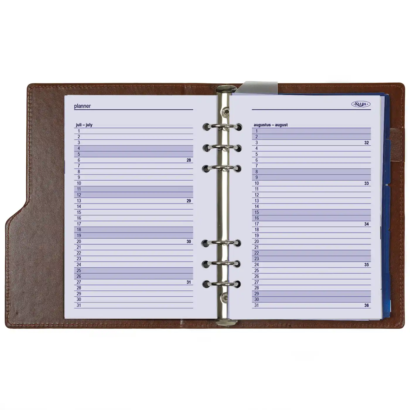 1016-02 Compact Refillable A5 6 Ring Binder Organizer Hazelnut Brown - Image 3