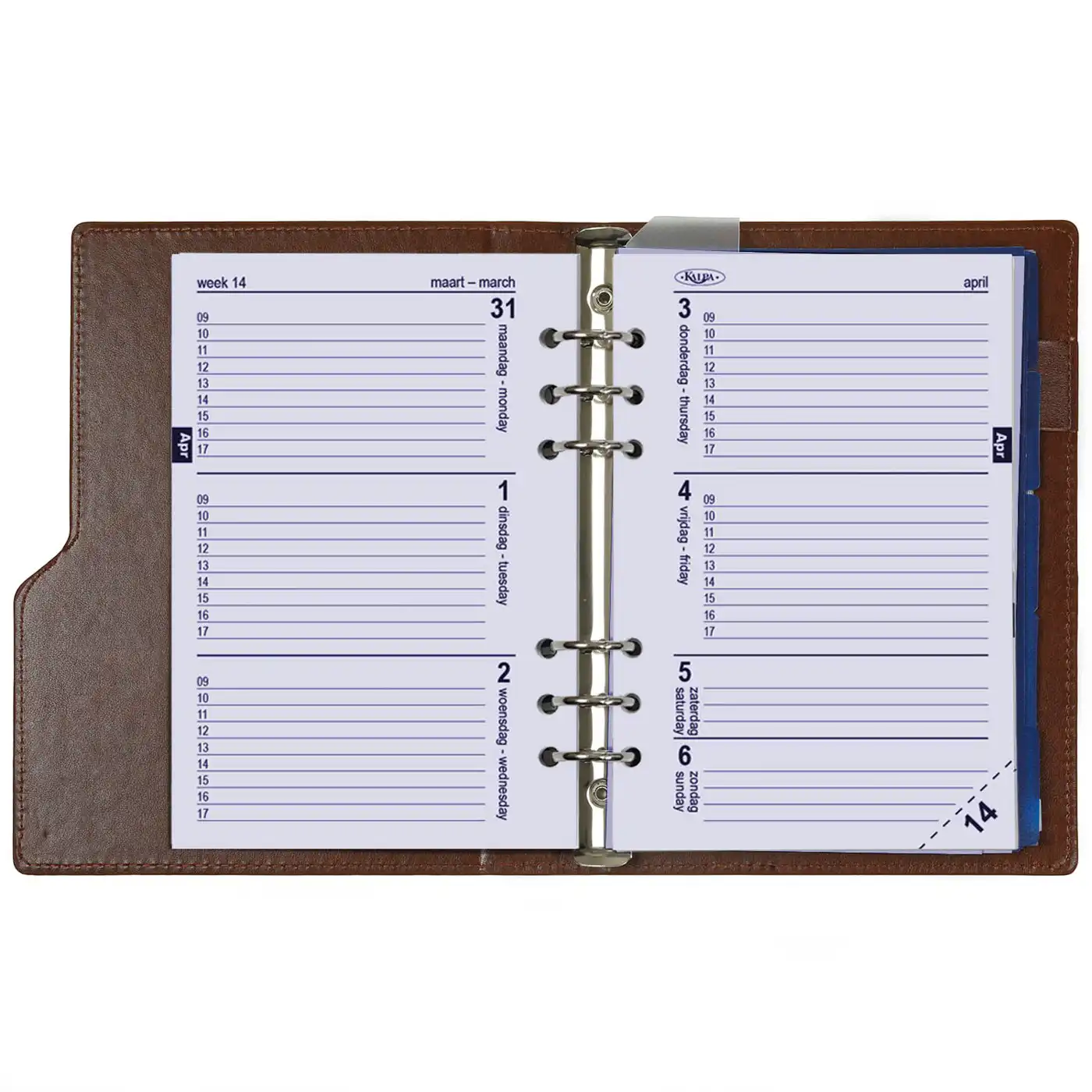 1016-02 Compact Refillable A5 6 Ring Binder Organizer Hazelnut Brown - Image 4
