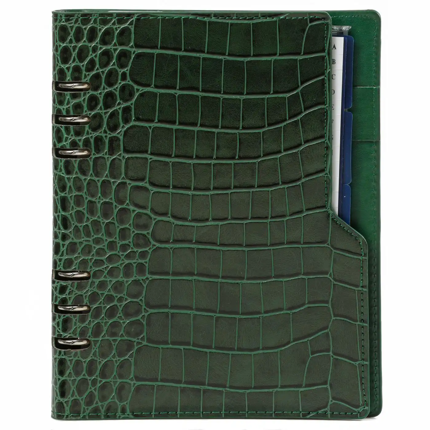 1016-09 Refillable A5 Planner Organizer Compact Croco Green - Image 3