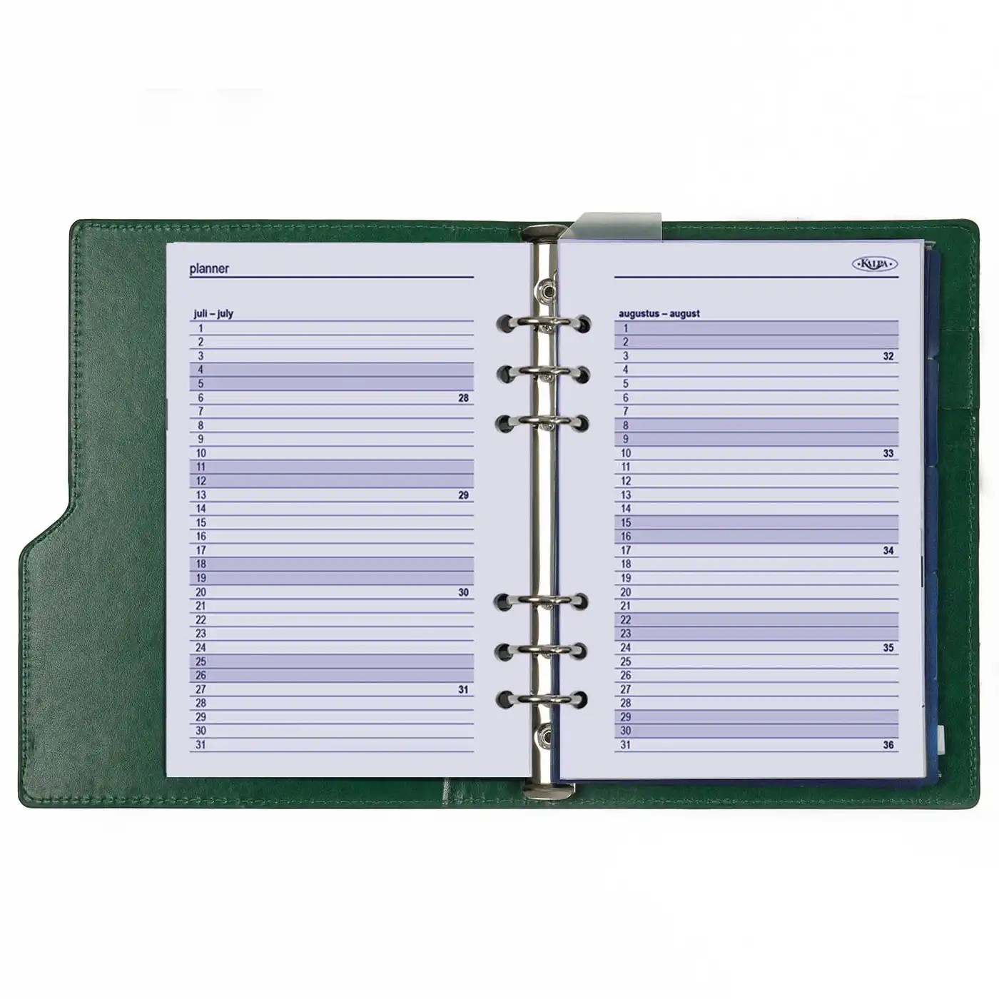 1016-09 Refillable A5 Planner Organizer Compact Croco Green - Image 7