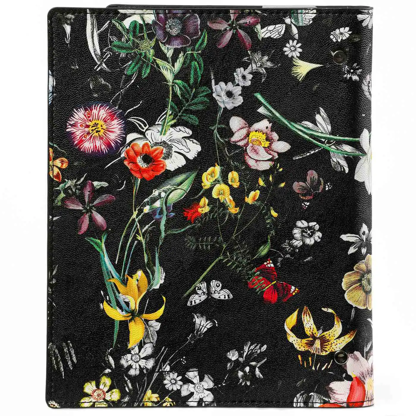 1016-12 Refillable A5 Ring Binder Organizer Sea of Flowers Black - Image 3