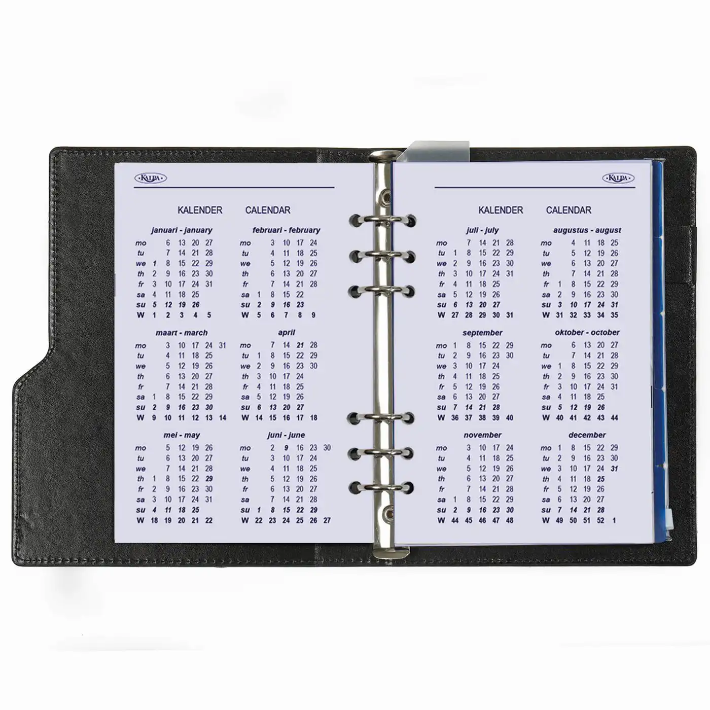 1016-12 Refillable A5 Ring Binder Organizer Sea of Flowers Black - Image 7