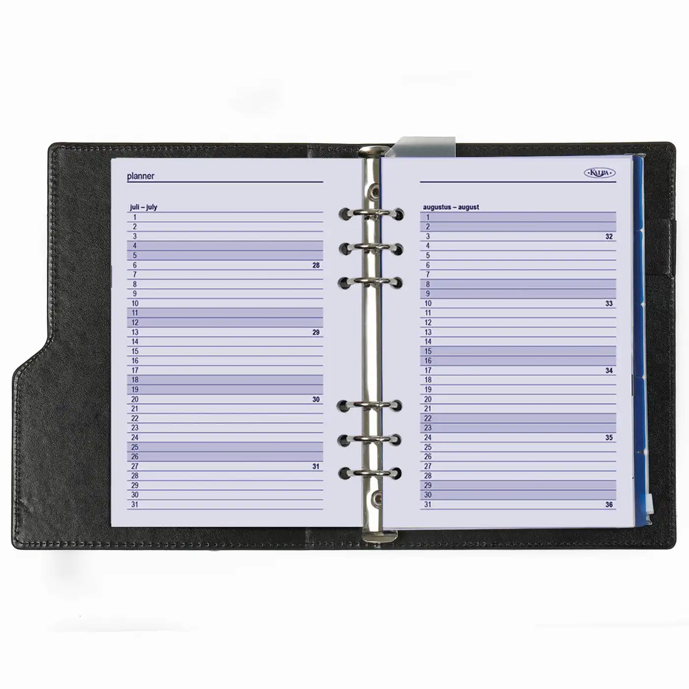 1016-12 Refillable A5 Ring Binder Organizer Sea of Flowers Black - Image 9