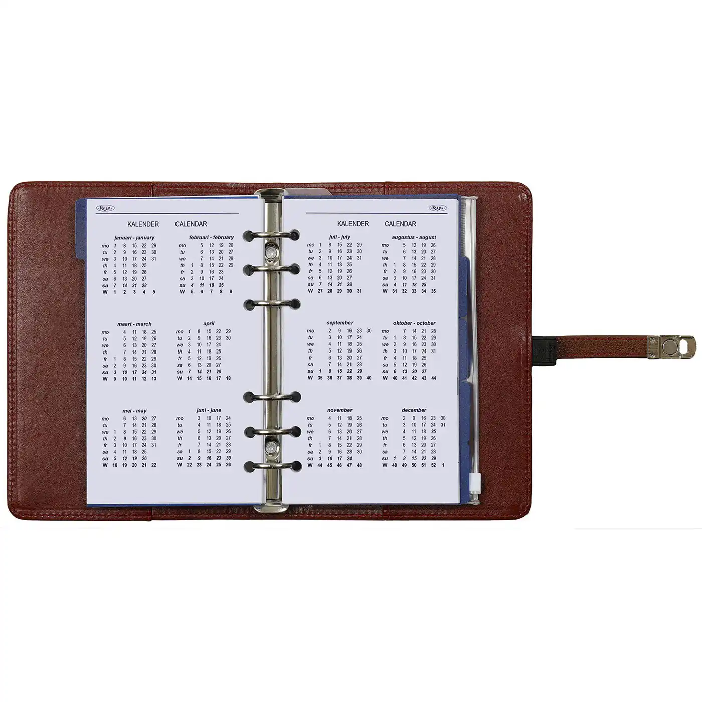 1111-02 Refillable Personal Ring Binder Organizer Hazelnut Brown - Image 5