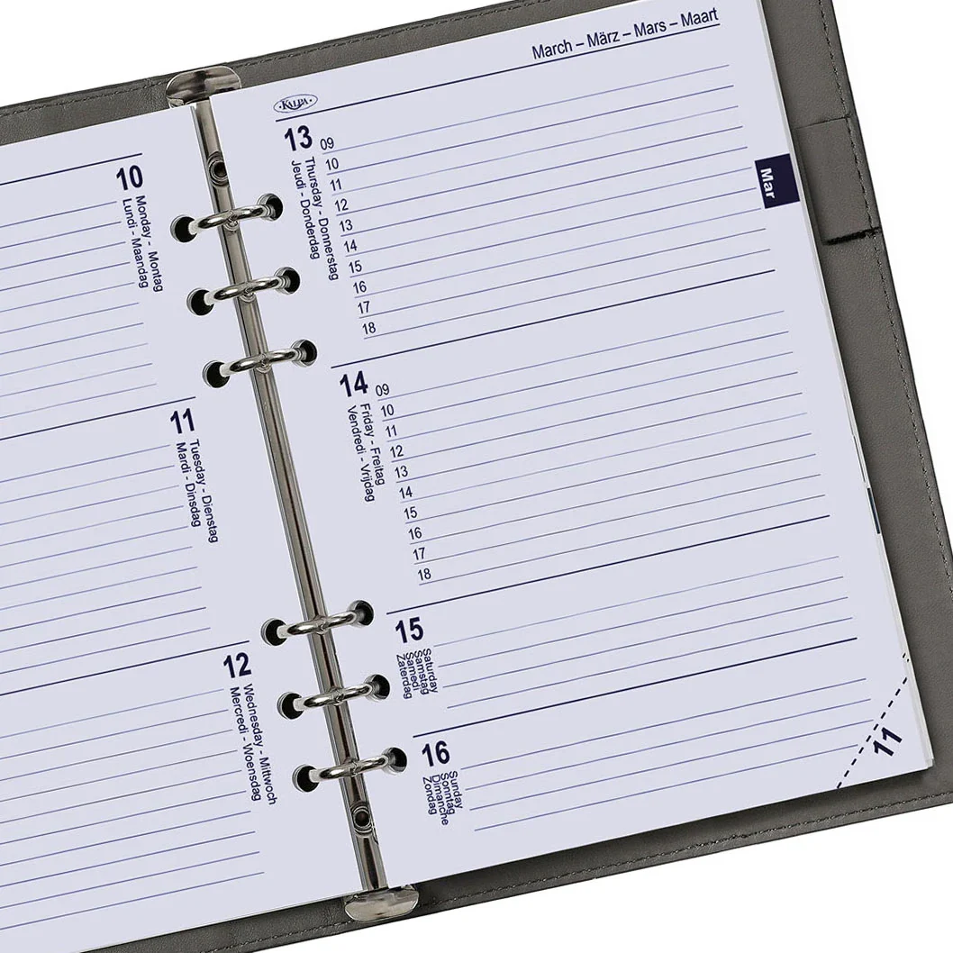 6206-27 210 x 144 mm A5 Diary Inserts Weekly EN DE FR NL 2027 - Image 6