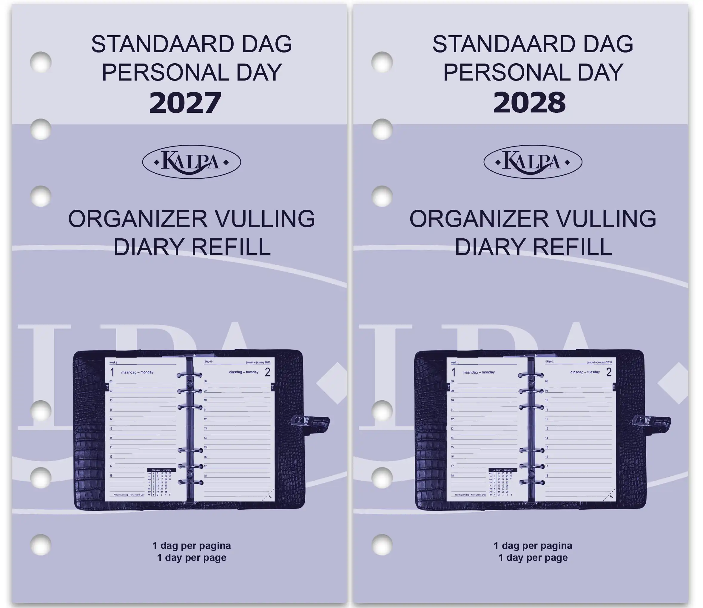 6211-27-28 170 x 95 mm Personal Planner Inserts Daily NL EN 2027 2028 - Image 8