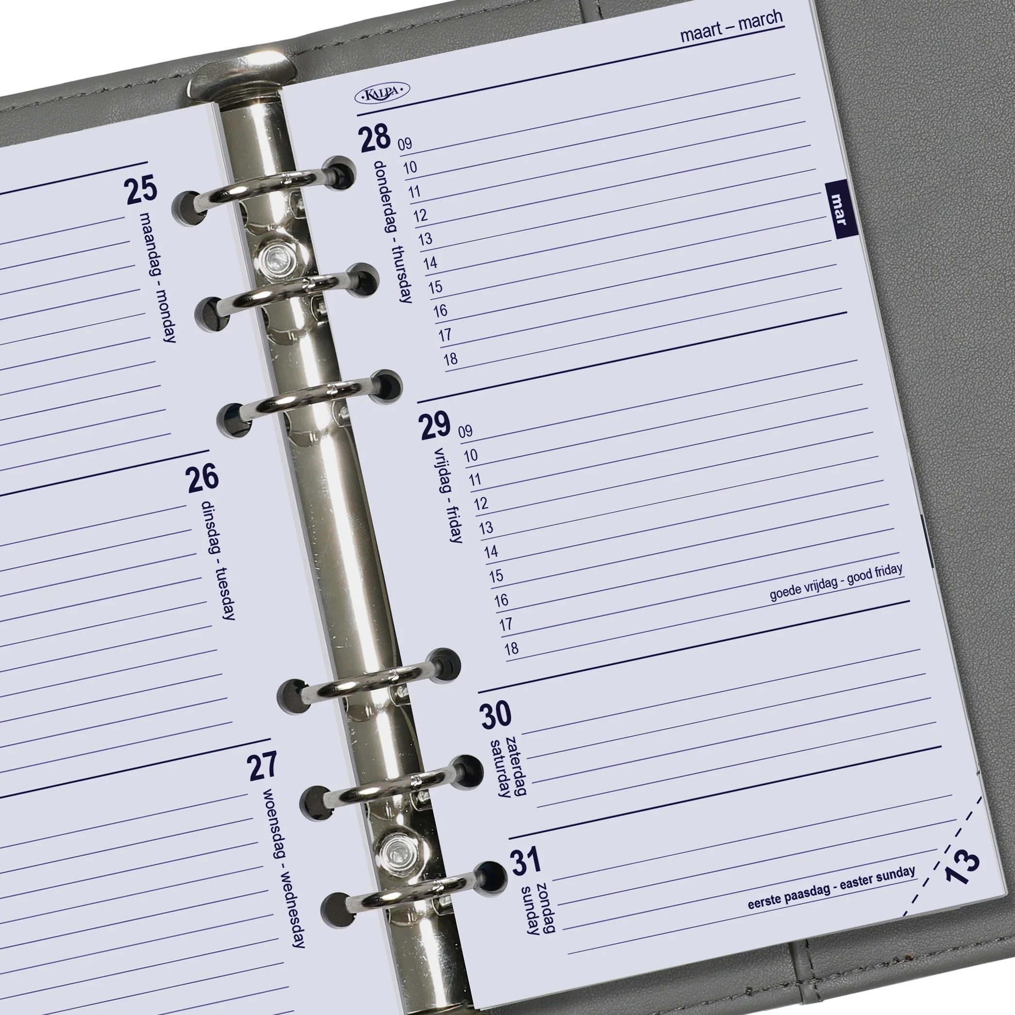 6217-26-27 170 x 95 mm Personal 6 Ring Agenda Binder Refills Weekly NL EN 2026 2027 - Image 5