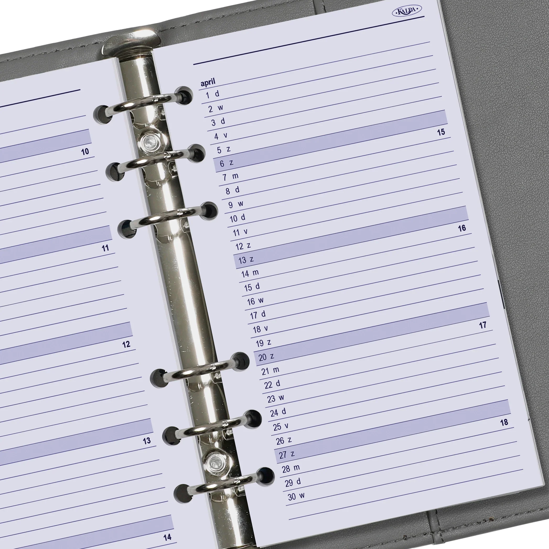 6217-26-27 170 x 95 mm Personal 6 Ring Agenda Binder Refills Weekly NL EN 2026 2027 - Image 4