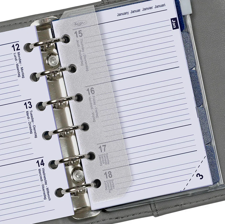 6336-26-27 125 x 80 mm Pocket Agenda Binder Refills Weekly Complete Set EN FR DE NL 2026 2027 - Image 6