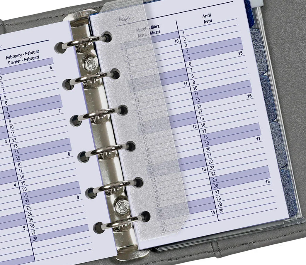 6336-26-27 125 x 80 mm Pocket Agenda Binder Refills Weekly Complete Set EN FR DE NL 2026 2027 - Image 7