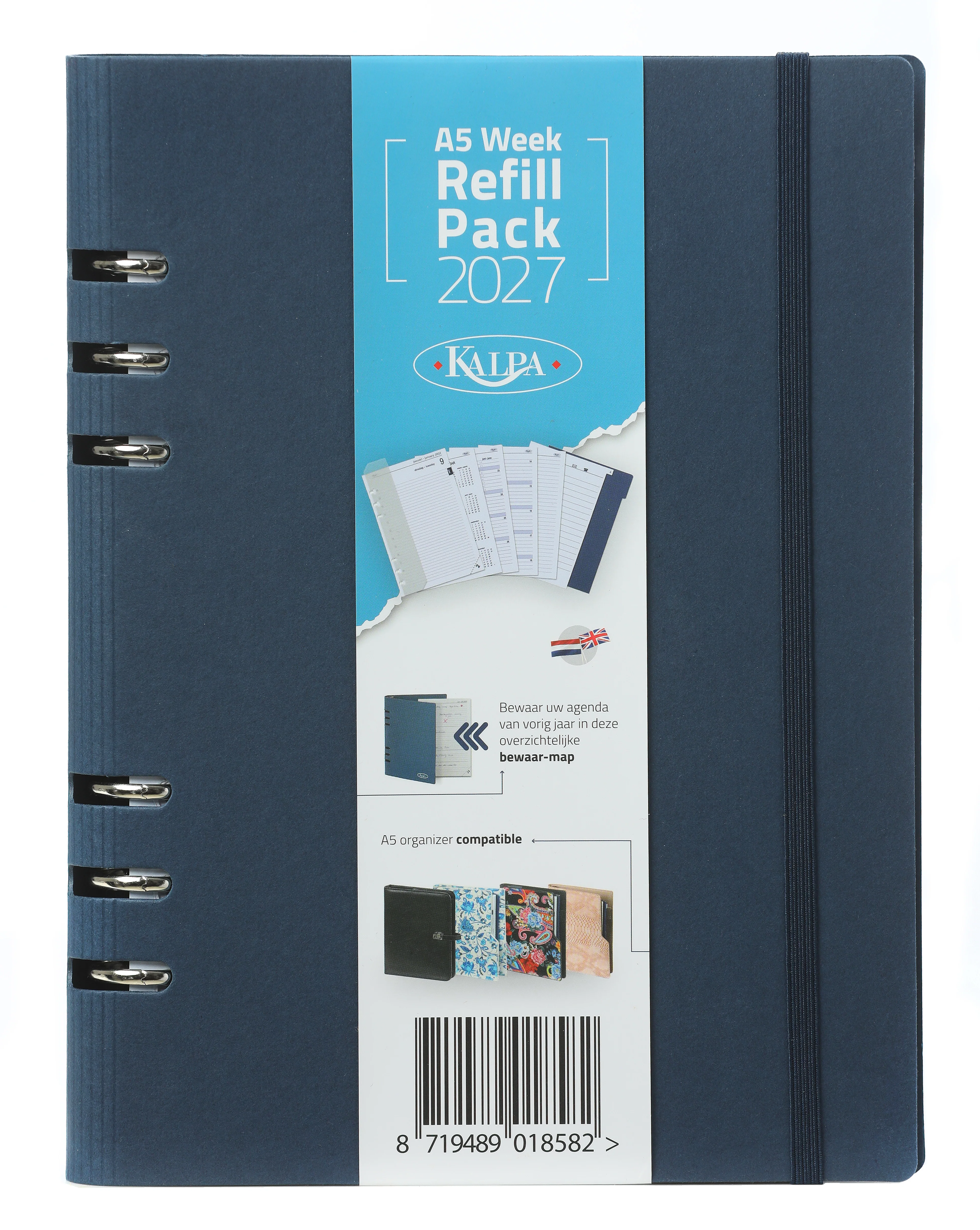 6407-26-27 210 x 144 mm A5 6 Ring Agenda Filler Week NL EN (a bit rust on the ringbinder!) + Storage Folder 2026 2027 - Image 4