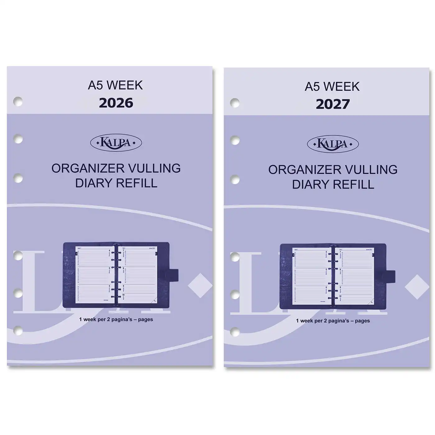 6207-26-27 210 x 144 mm A5 6 Ring Binder Inserts Weekly 2026 2027 - Image 8