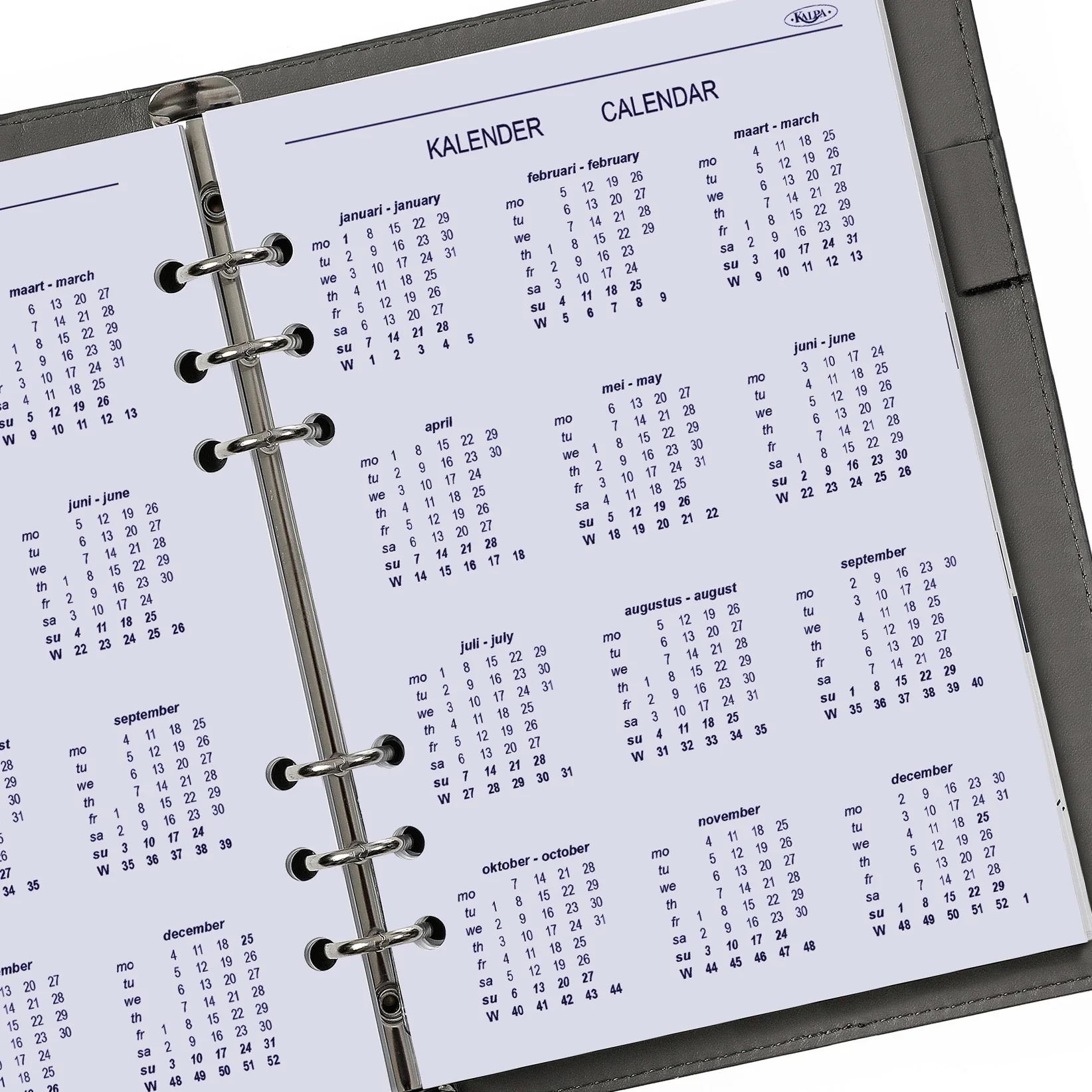 6207-27 210 x 144 mm A5 Agenda Organizer Refills NL and EN 2027 - Image 2