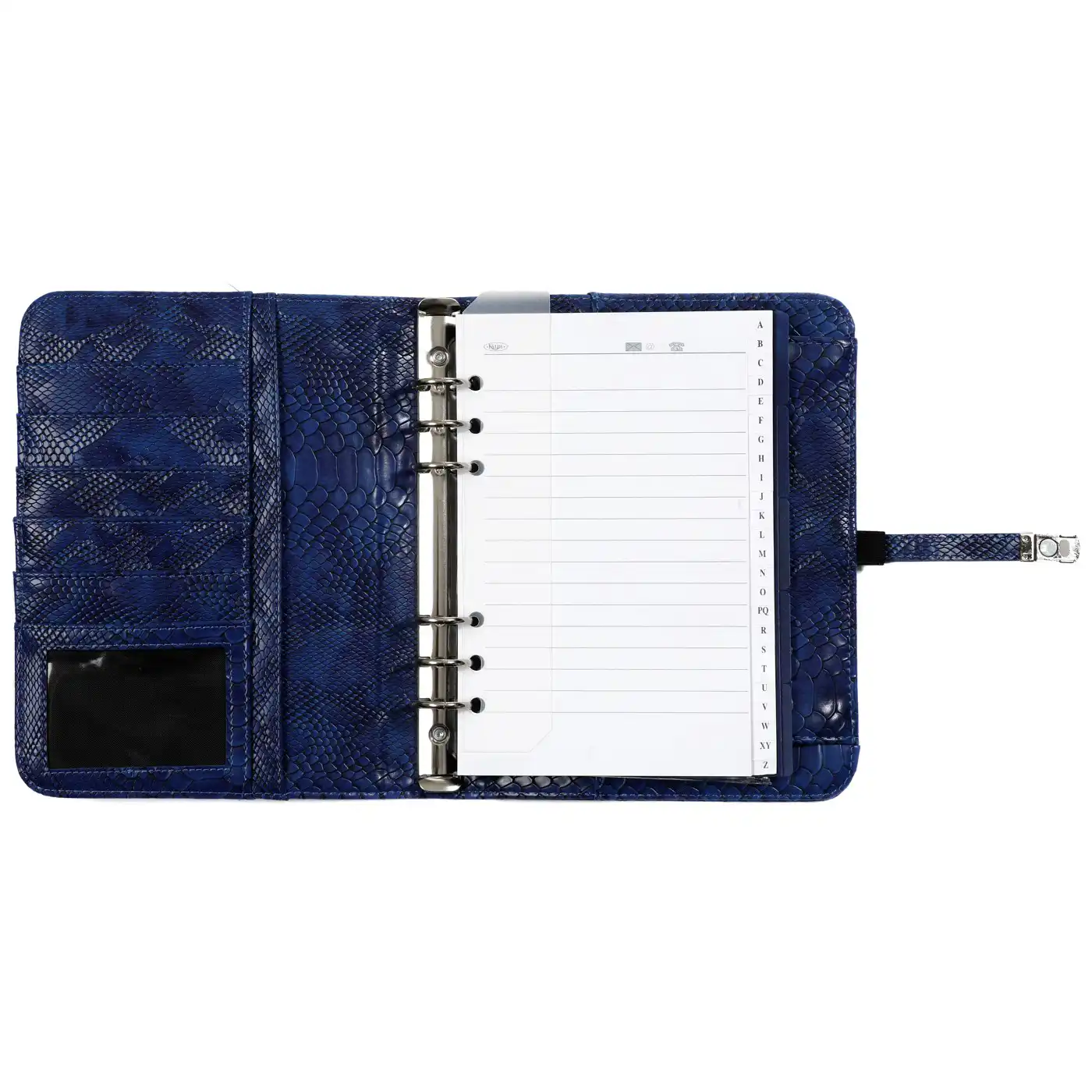 1011-75 A5 Ring Binder Agenda Croco Indigo - Image 6
