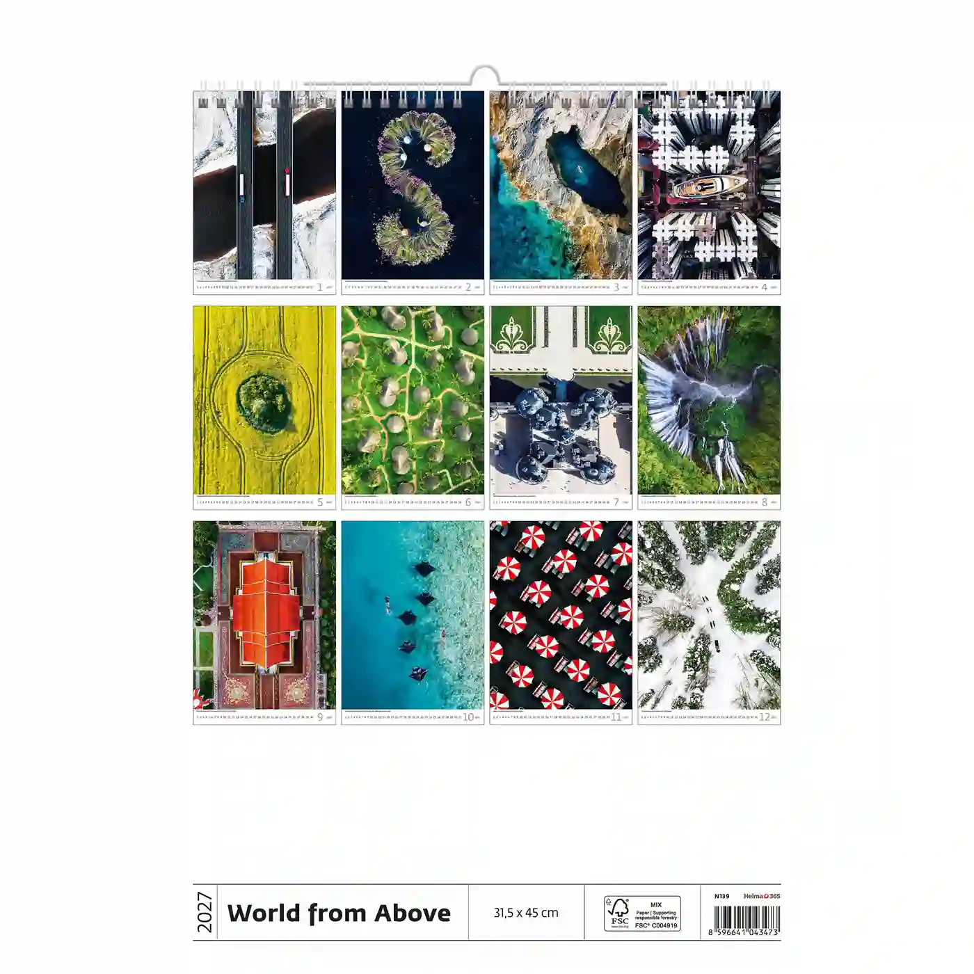 C139-27 World From Above Calendar A3+ 2027 + free 2026 calendar - Image 15