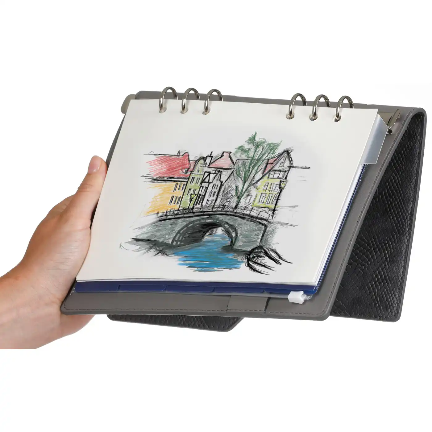 1016-76 A5 Binder Planner Clipbook  Croco Grey - Image 3