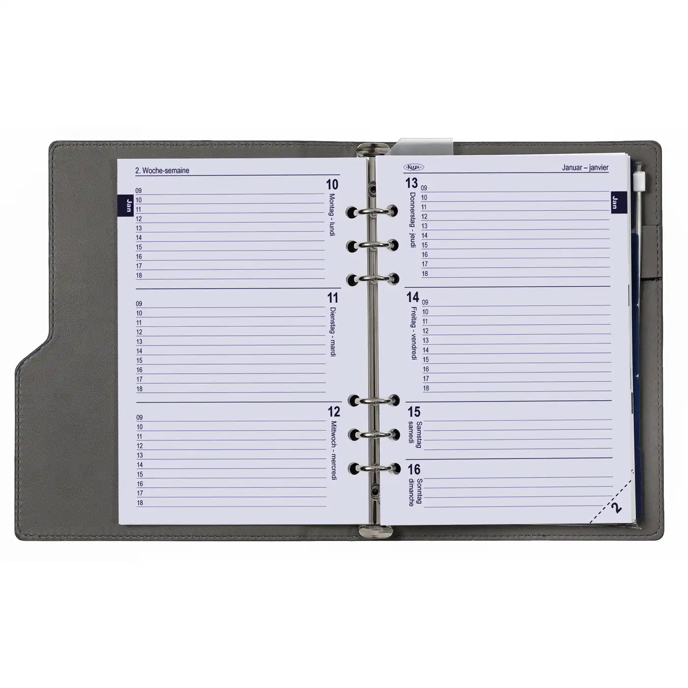1016-76 A5 Binder Planner Clipbook  Croco Grey - Image 4