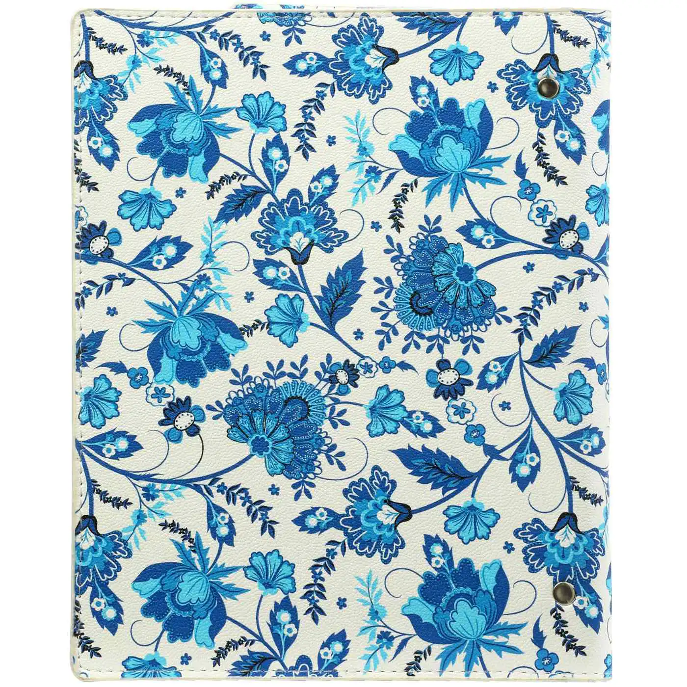1016-78 Clipbook A5 Ring Binder Organizer Delft Blue Flowers - Image 6