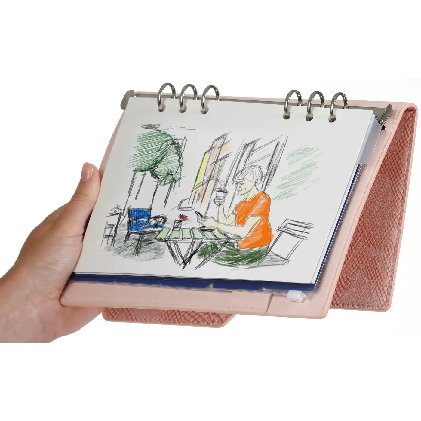 1016-68 Clipbook A5 Planner Binder Croco Rose - Image 4