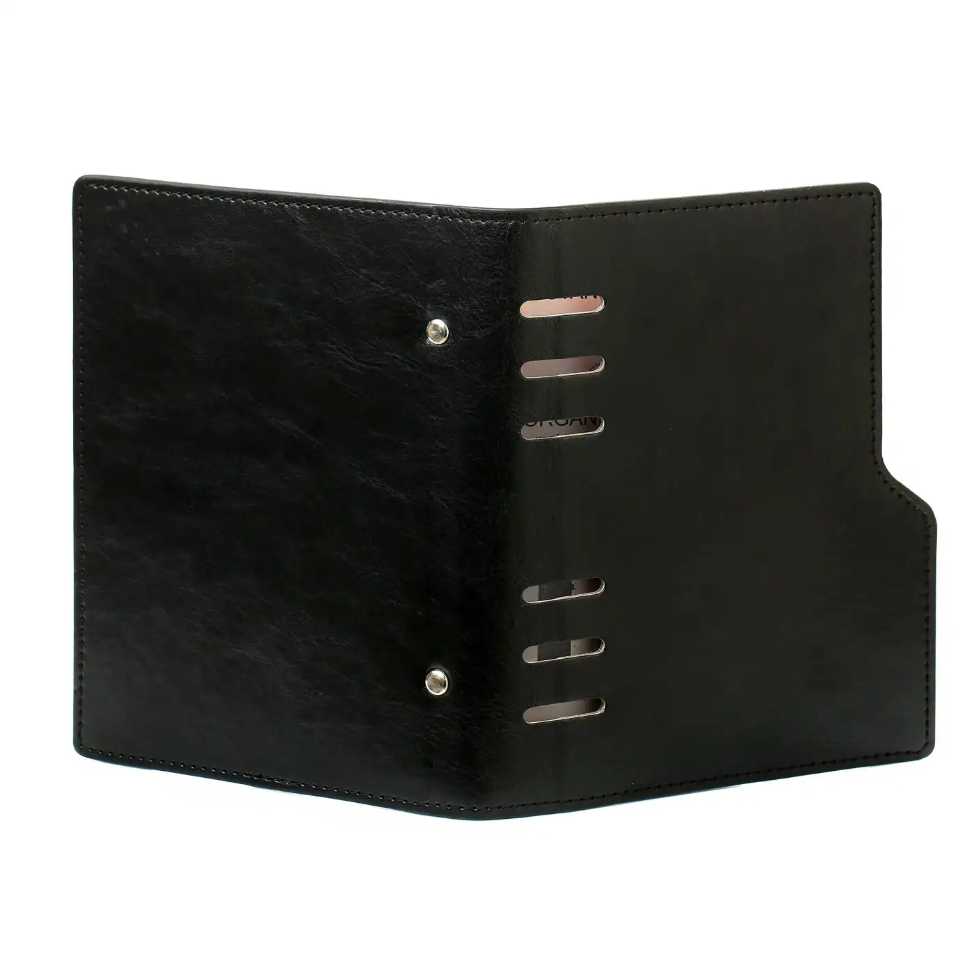 1116-60 Clipbook Personal Ring Binder Planner Pullup Black - Image 4