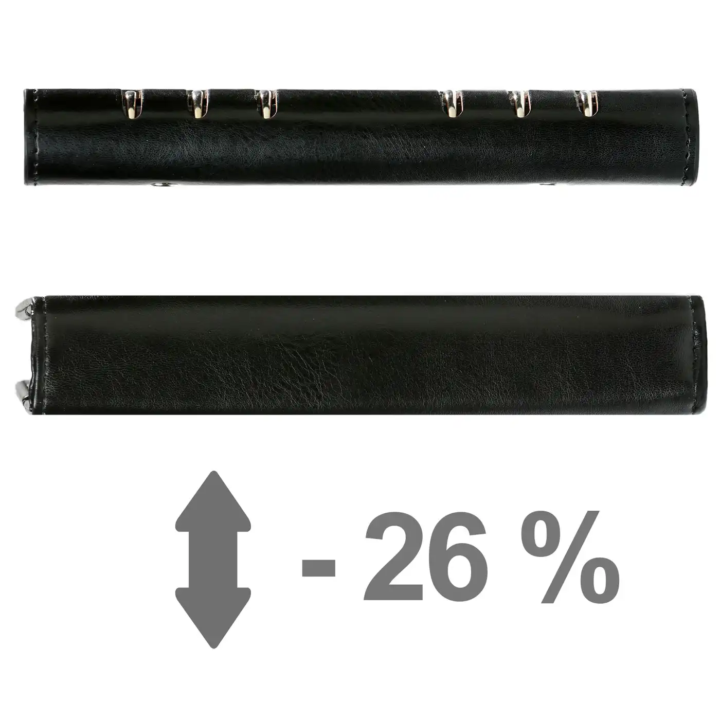 1116-60 Clipbook Personal Ring Binder Planner Pullup Black - Image 5
