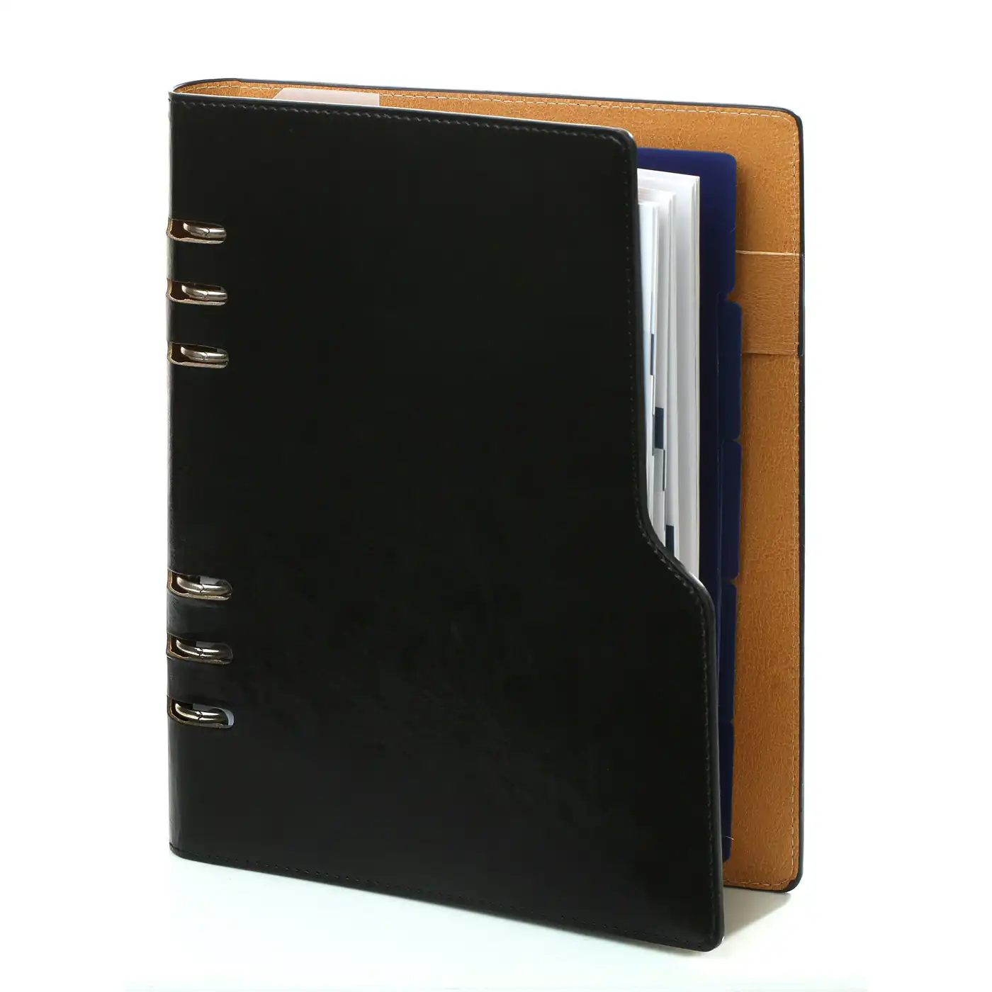 1116-60 Clipbook Personal Ring Binder Planner Pullup Black - Image 9