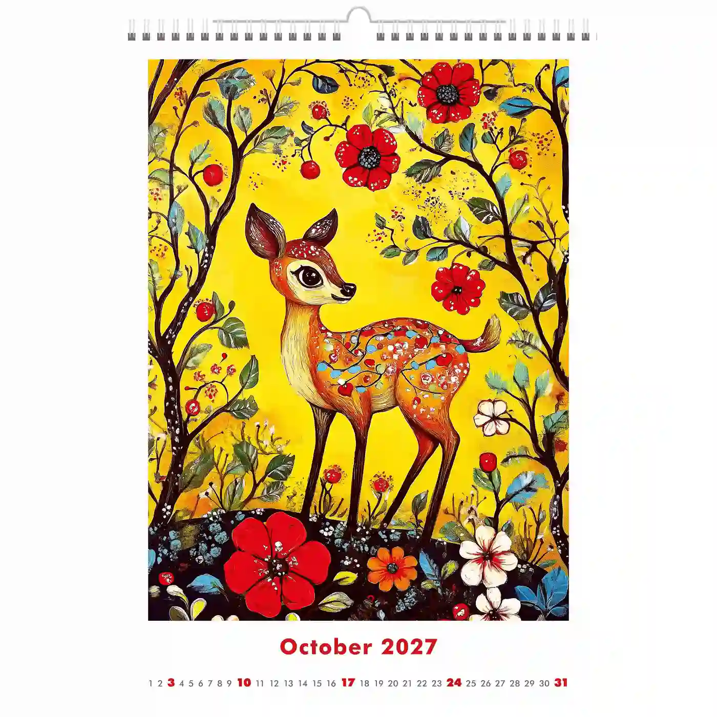 C150-27 Naive Art Paintings Calendar A3+ 2027 + free 2026 calendar - Image 12