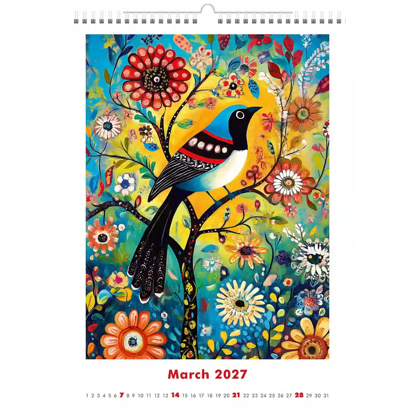 C150-27 Naive Art Paintings Calendar A3+ 2027 + free 2026 calendar - Image 4