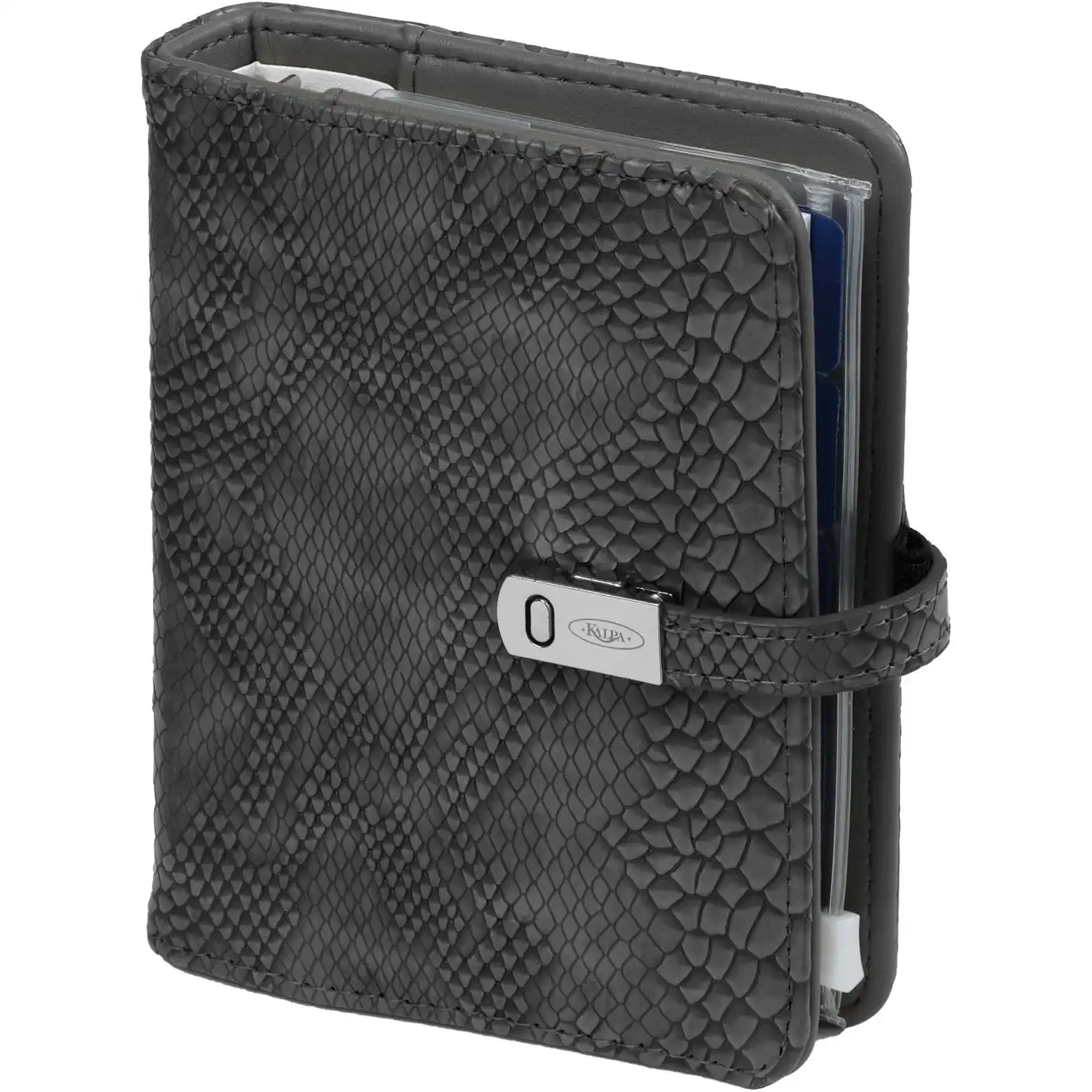 1311-76 Pocket Ring 6 Binder Organizer Croco Grey - Image 3