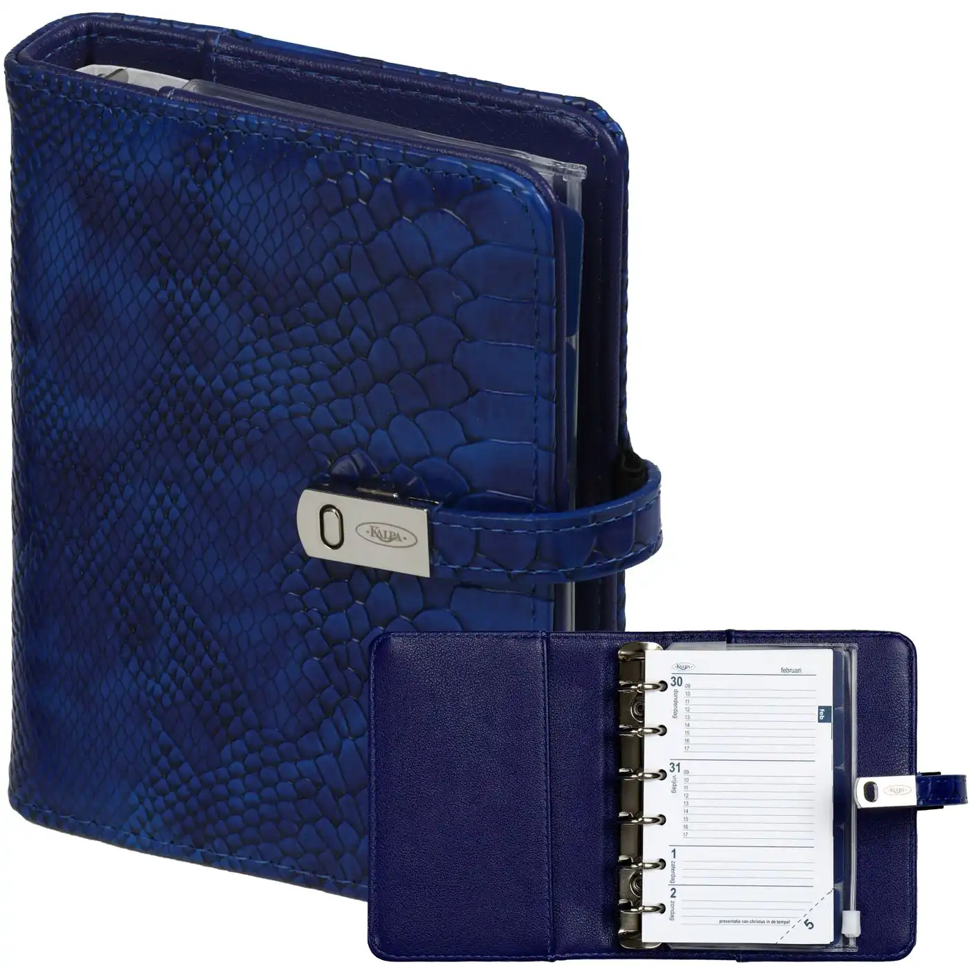 1311-75 Pocket 6 Ring Binder Agenda Croco Indigo - Image 7