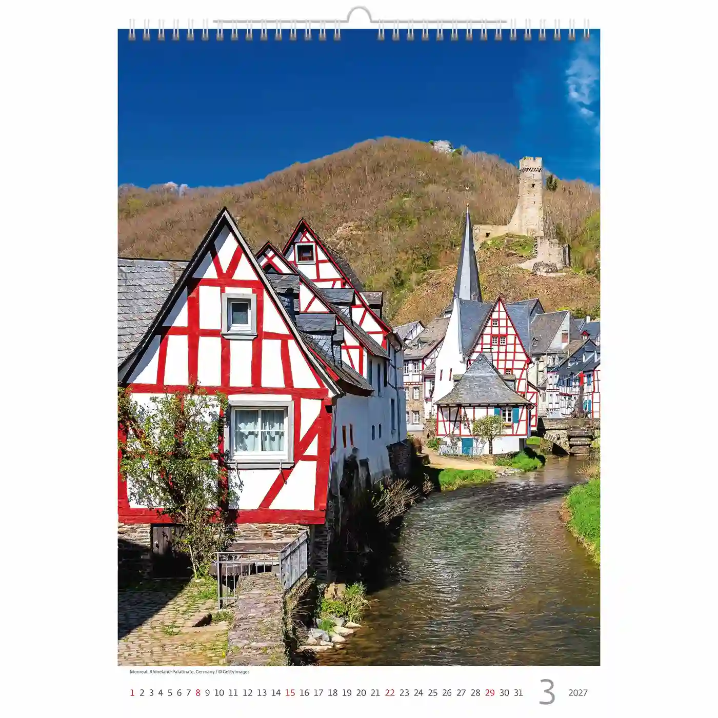 C147-27 Romantic Alleys Calendar A3+ 2027+ free 2026 calendar - Image 4