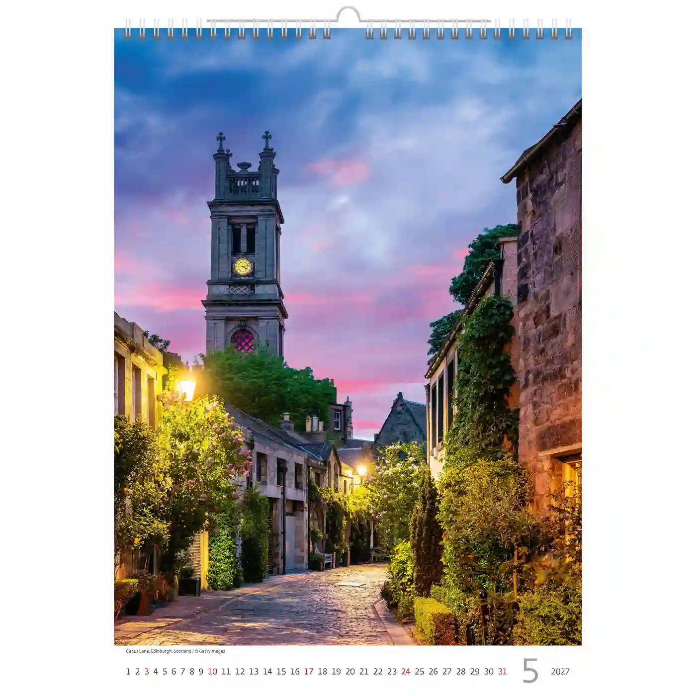 C147-27 Romantic Alleys Calendar A3+ 2027+ free 2026 calendar - Image 7